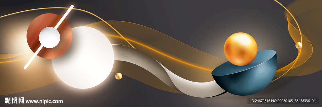 现代轻奢抽象立体客厅装饰画