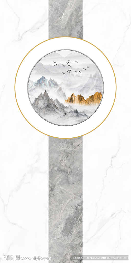 大理石山水装饰画图片