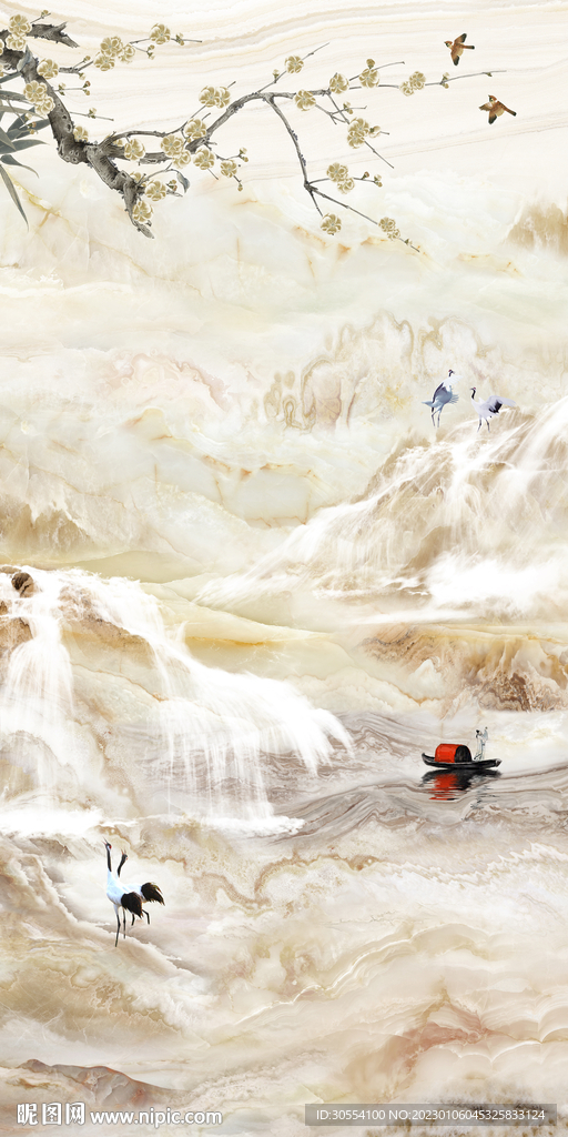 大理石山水背景图片