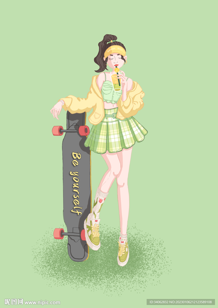 滑板女孩