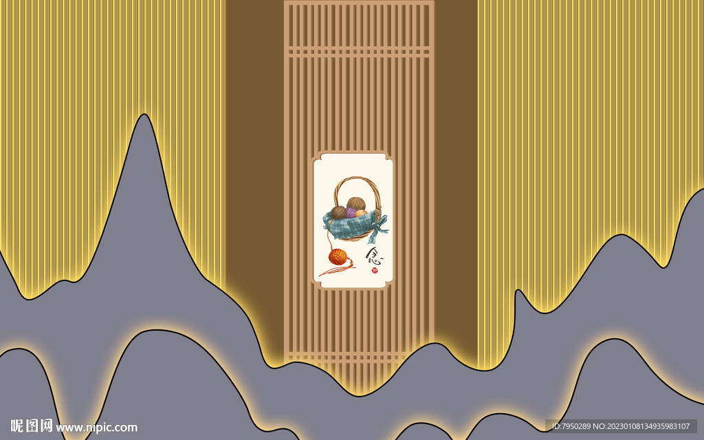 新中式背景墙 