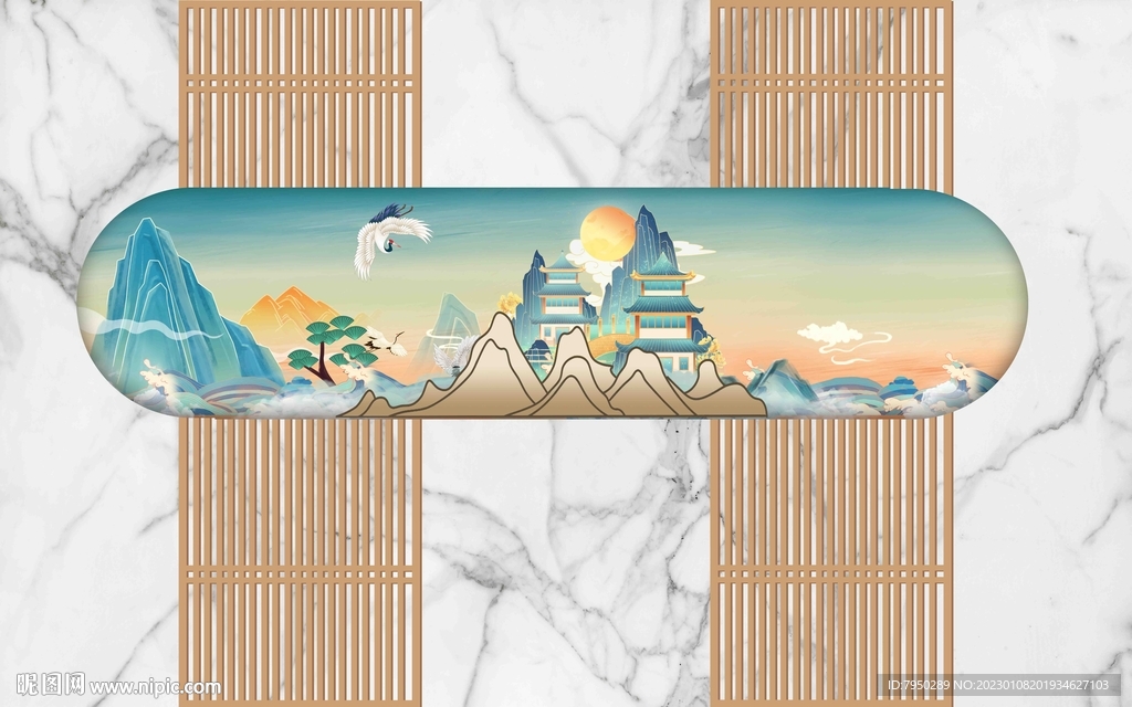 新中式背景墙 