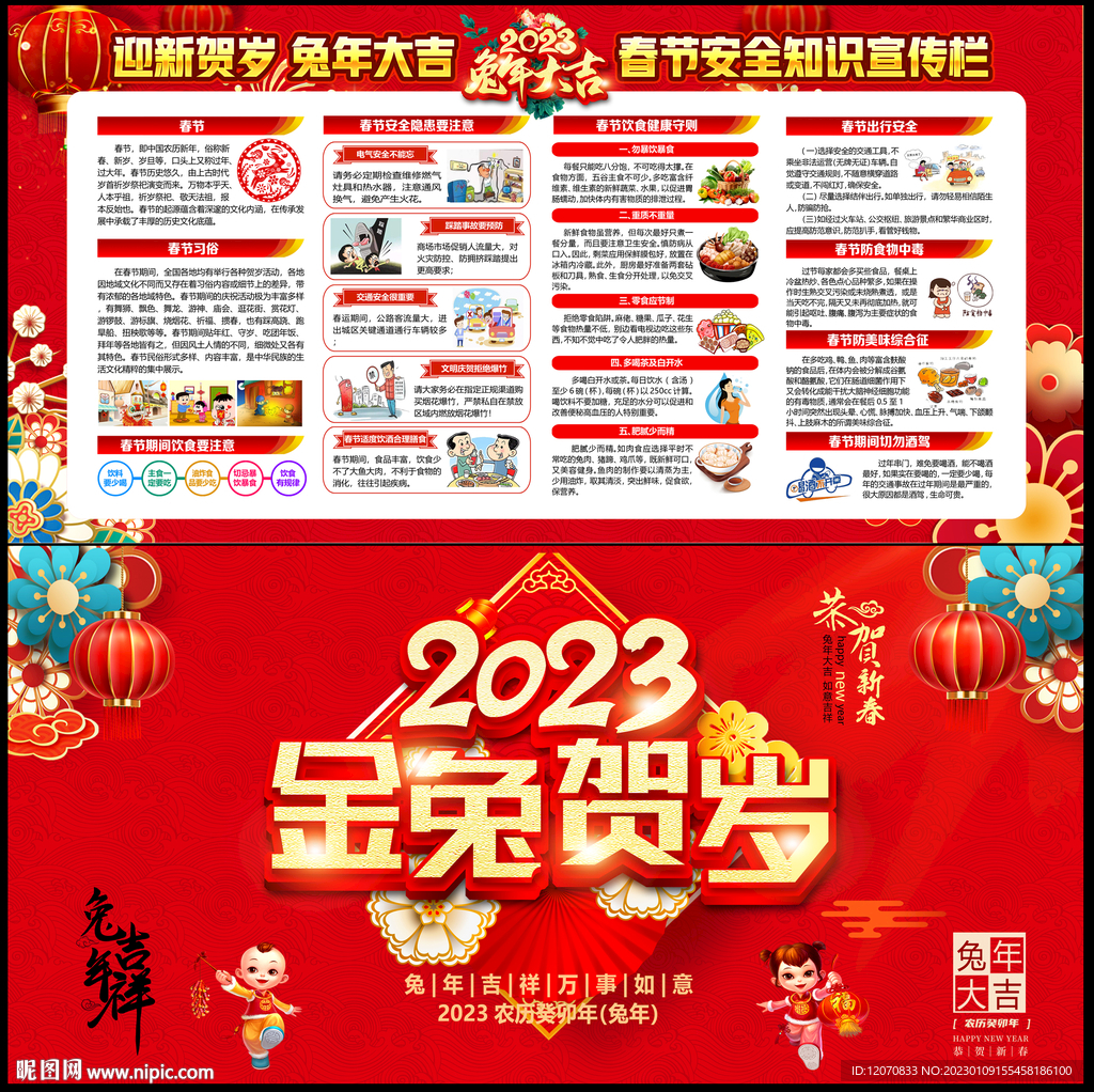 兔年新年宣传栏