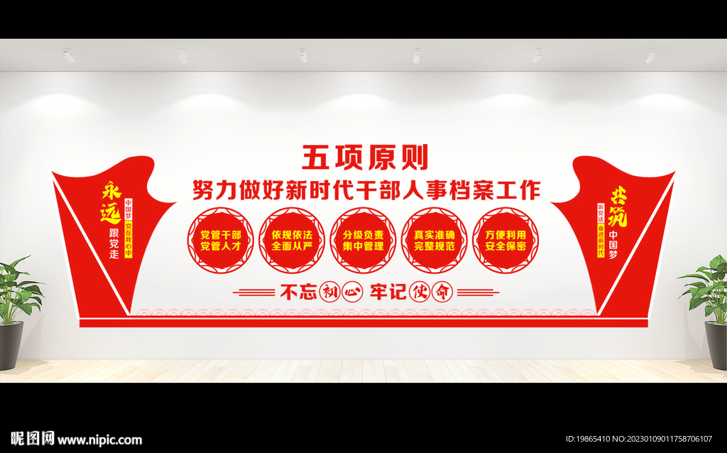 干部人事档案工作五项原则文化墙