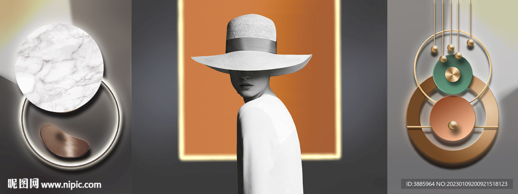 人物光影装饰画图片