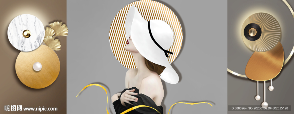 人物光影装饰画图片