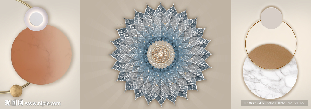 三联画客厅装饰画图片