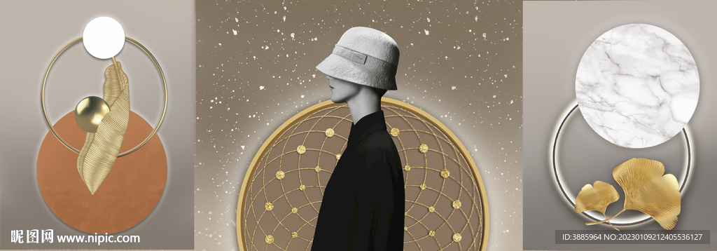 人物光影装饰画图片