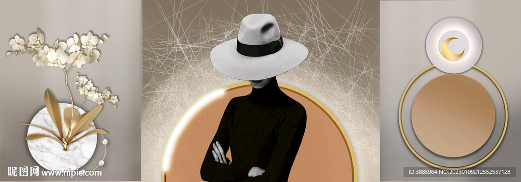 人物光影装饰画图片