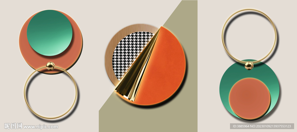 三联画客厅装饰画图片