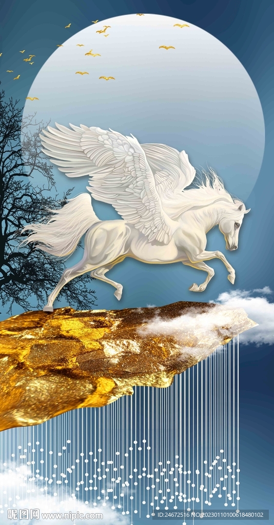 马到成功玄关画