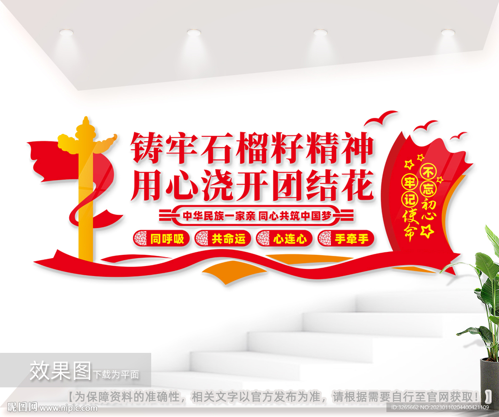 民族团结文化墙党建石榴籽精神