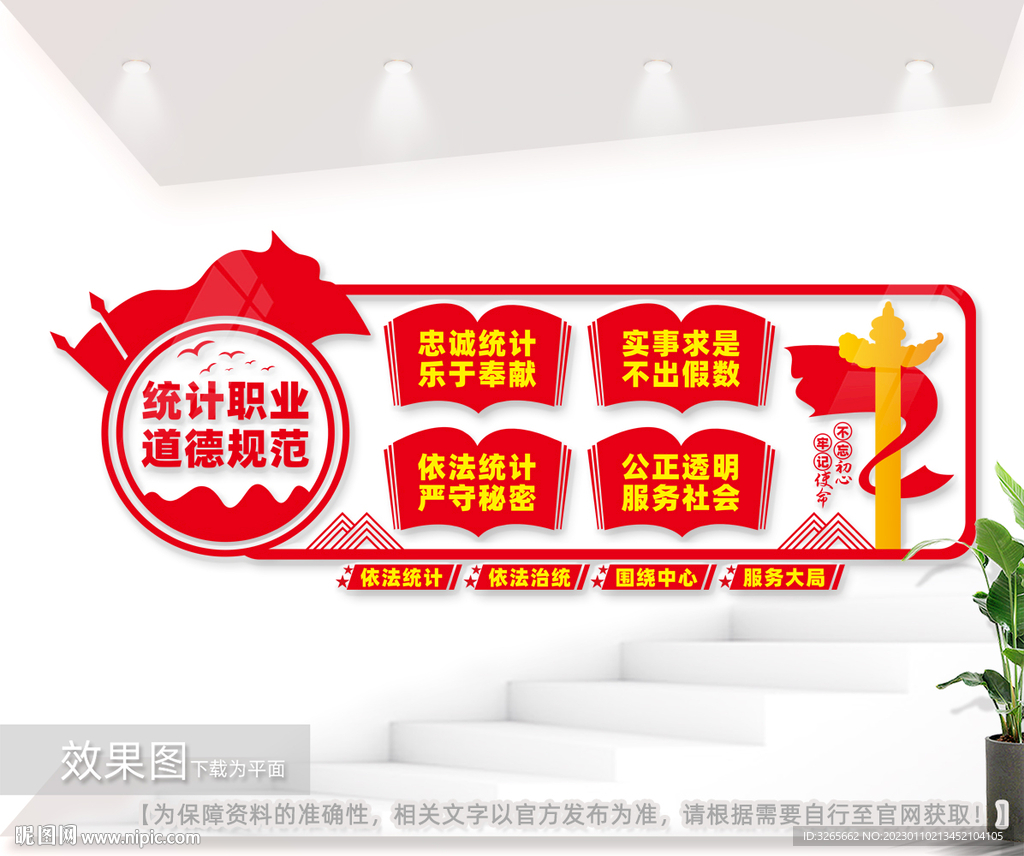 统计职业道德规范标语文化墙