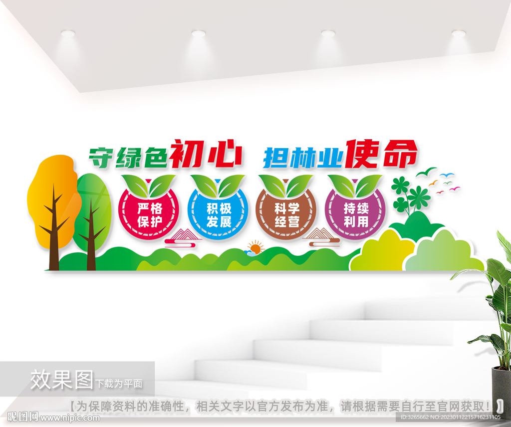 守绿色初心担林业使命环保文化墙