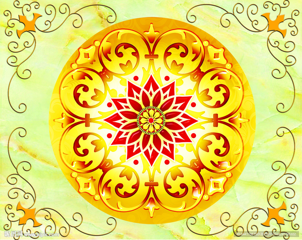 欧式立体花纹