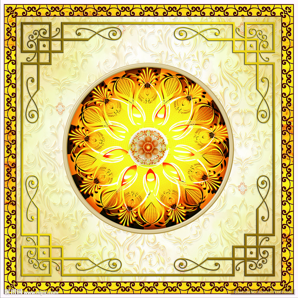 欧式立体花纹
