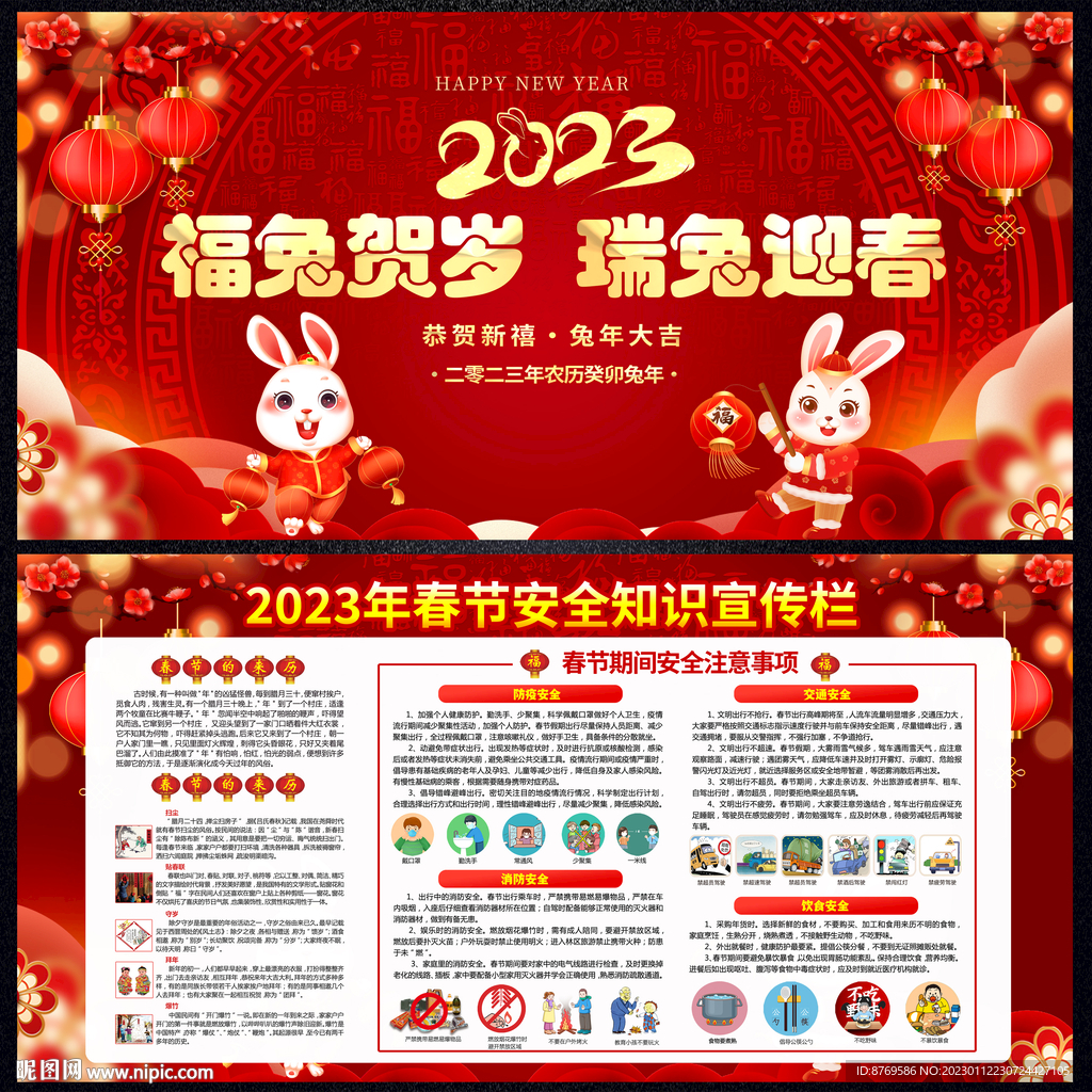 2023年兔年春节展板