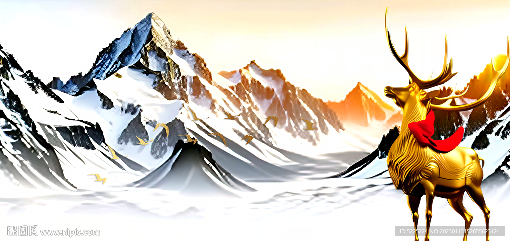 麋鹿雪山