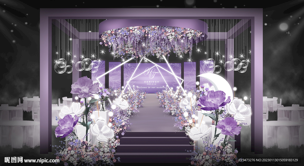 紫色婚礼仪式区