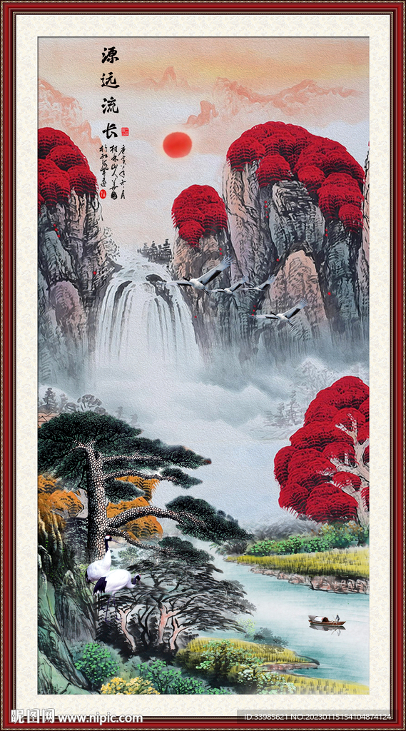 竖幅山水画