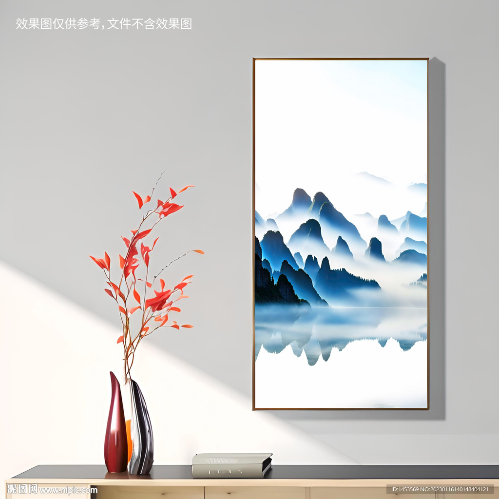 竖幅山水画