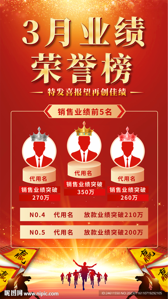 月度销售荣誉榜海报