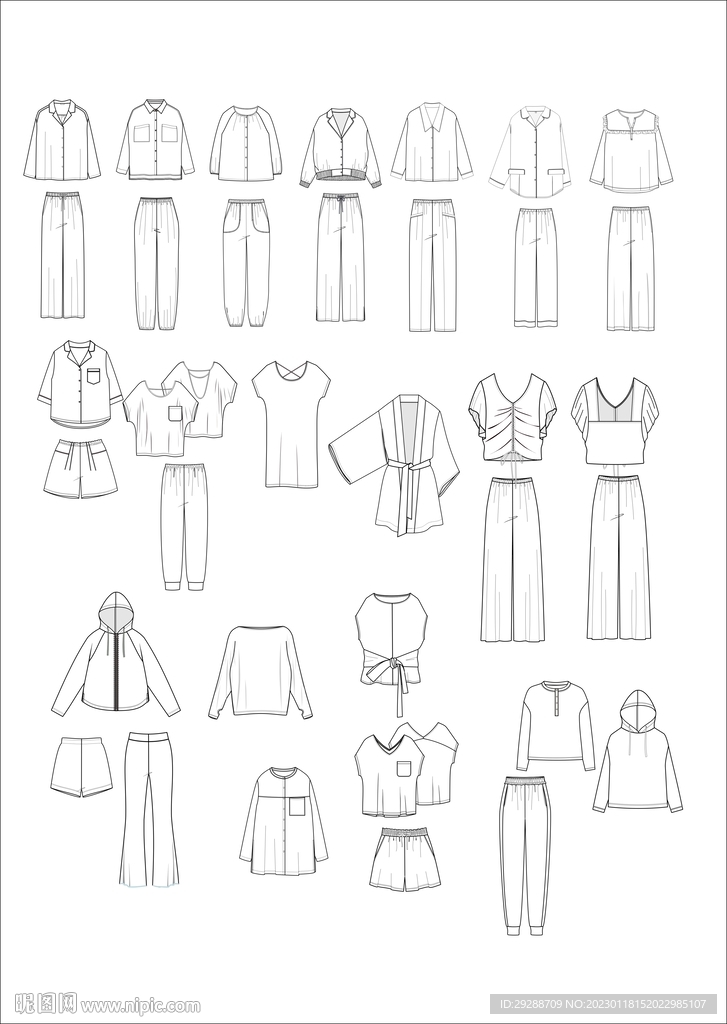 家居服款式图集合