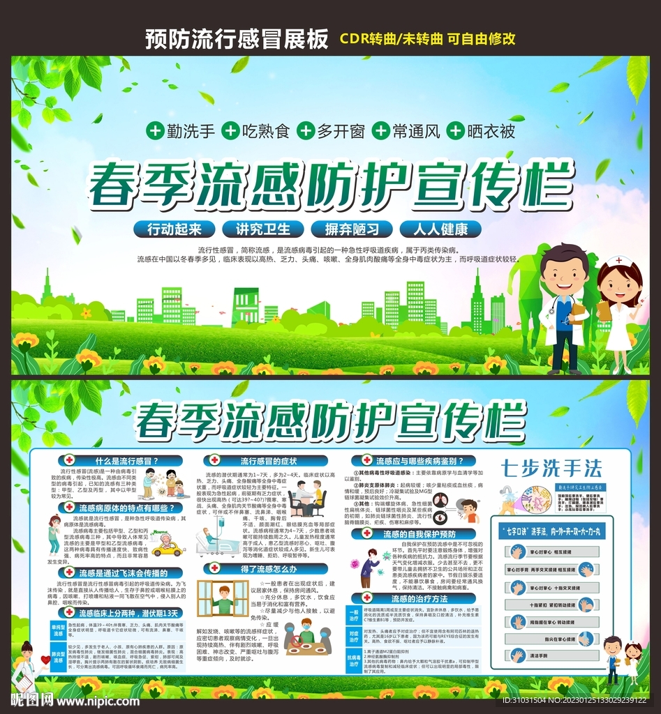 春季预防流感宣传栏