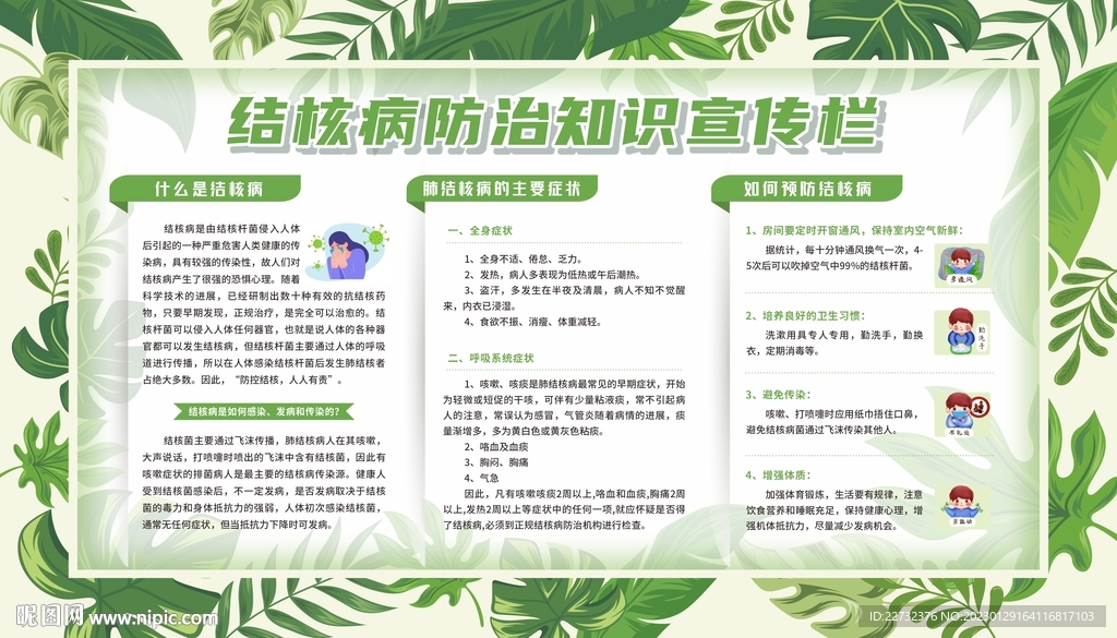 预防防治肺结核宣传栏