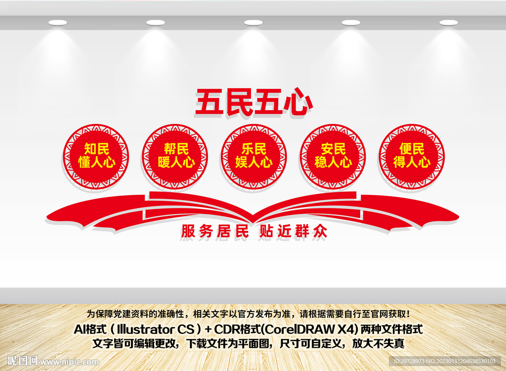 五民五心社区党建墙