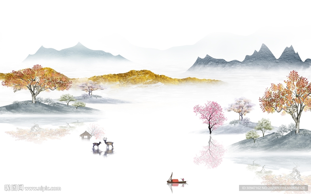 大气 现代爆款山水 tIf分层