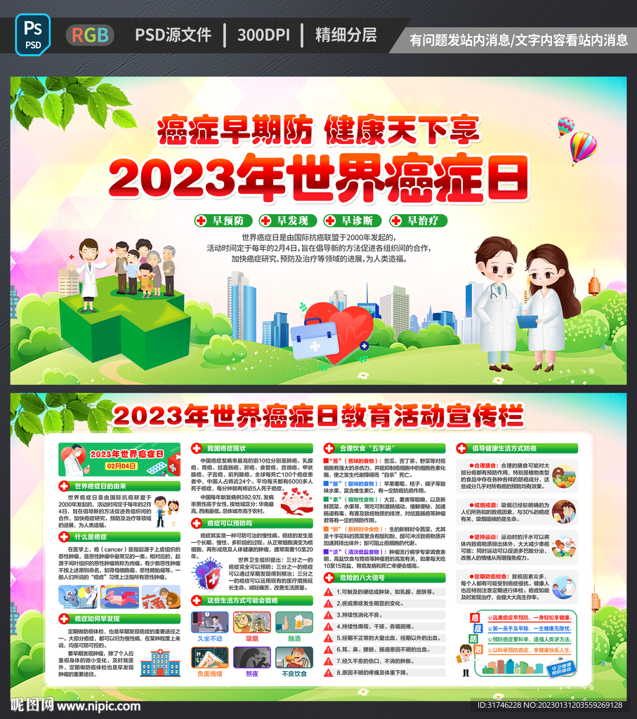 2023年世界癌症日展板