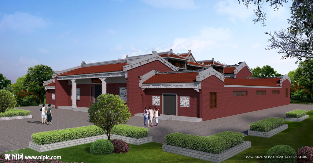 祠堂建筑外观设计案例效果图