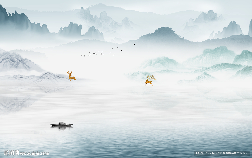 意境 最新款山水画 TiF分层