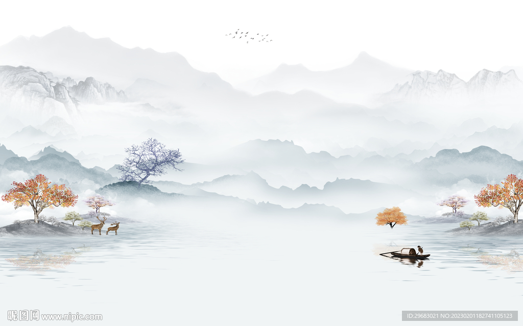 大气 意境山水新画 TIF分层