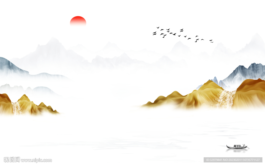 新款 高清意境山水 tif分层