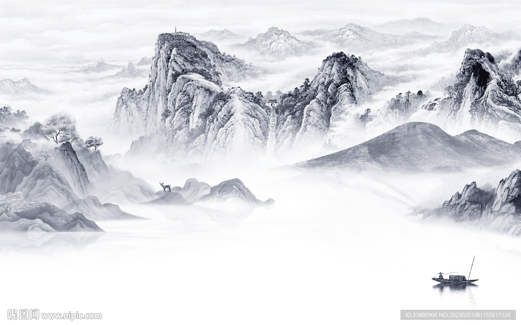 人气 背景沙发山水 Tif分层