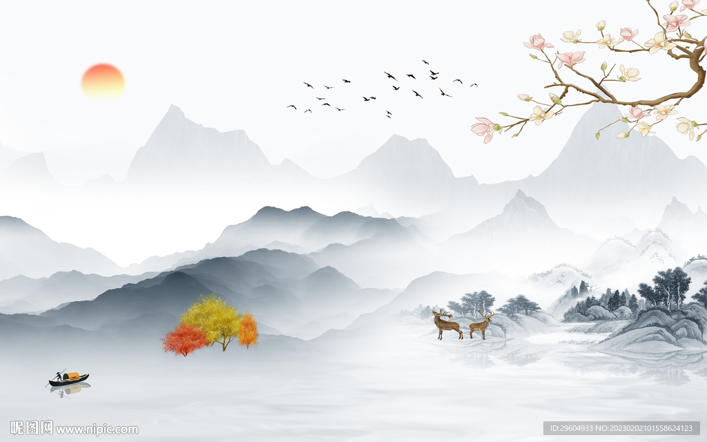 大气 意境人气山水 TIf分层