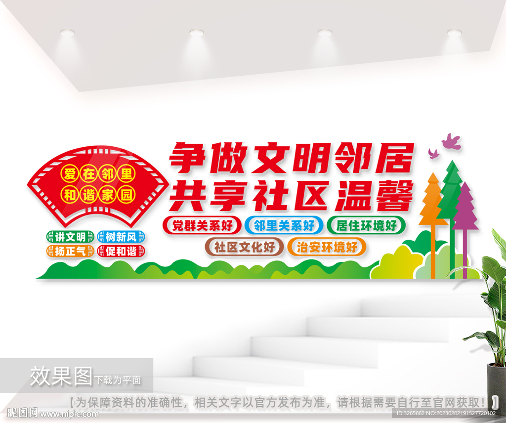 争做文明邻居共建和谐社区文化墙