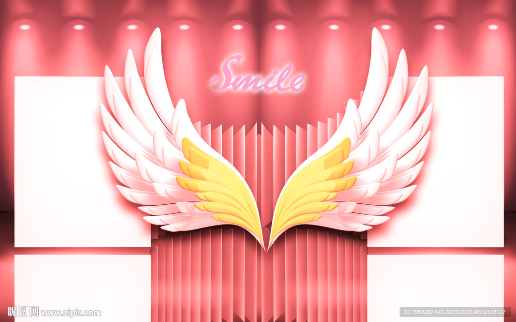 网红翅膀直播间背景墙