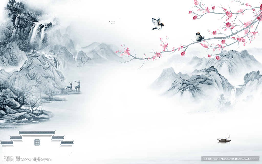 人气 中式新山水画 TIf分层