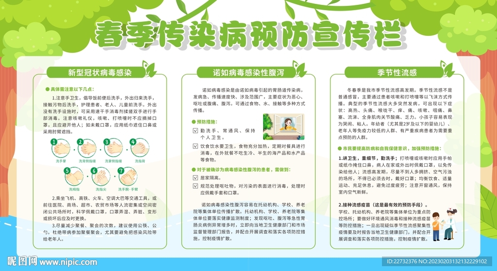 春季传染病预防健康教育宣传栏