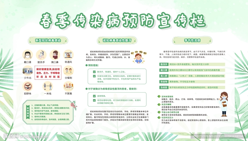 春季传染病预防健康教育宣传栏