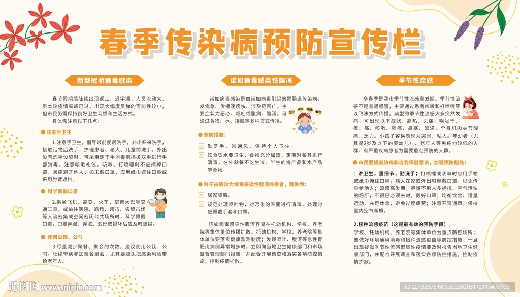 春季传染病预防健康教育宣传栏