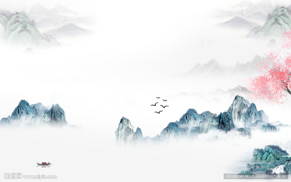 大气 新客厅山水画 tIF分层