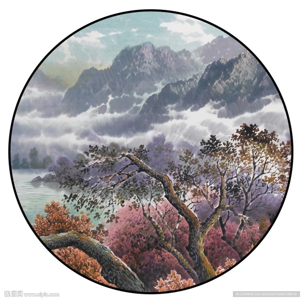 圆形背景墙