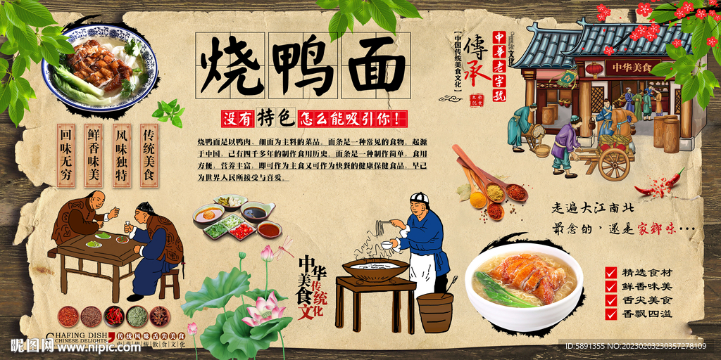 烧鸭面背景墙