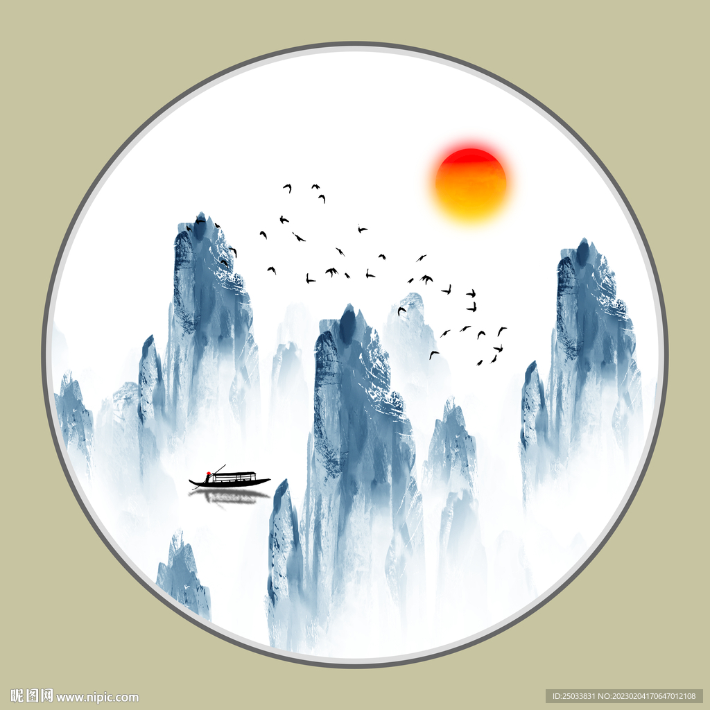 墙体水墨装饰画