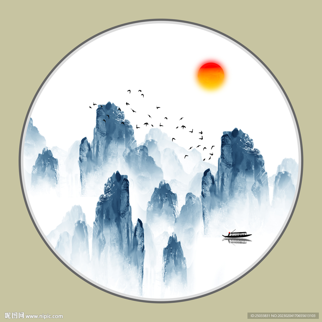 墙体水墨装饰画
