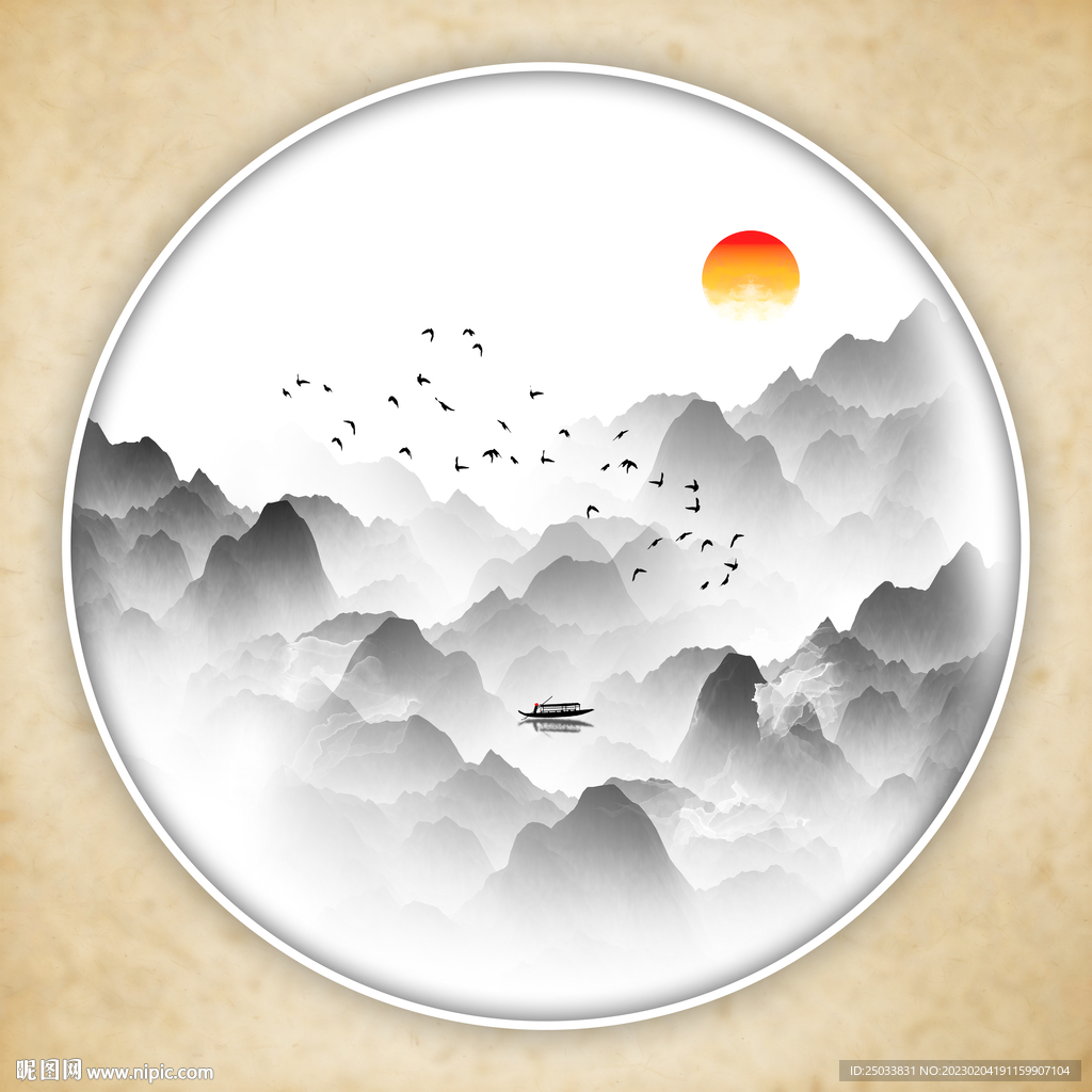 墙体水墨装饰画